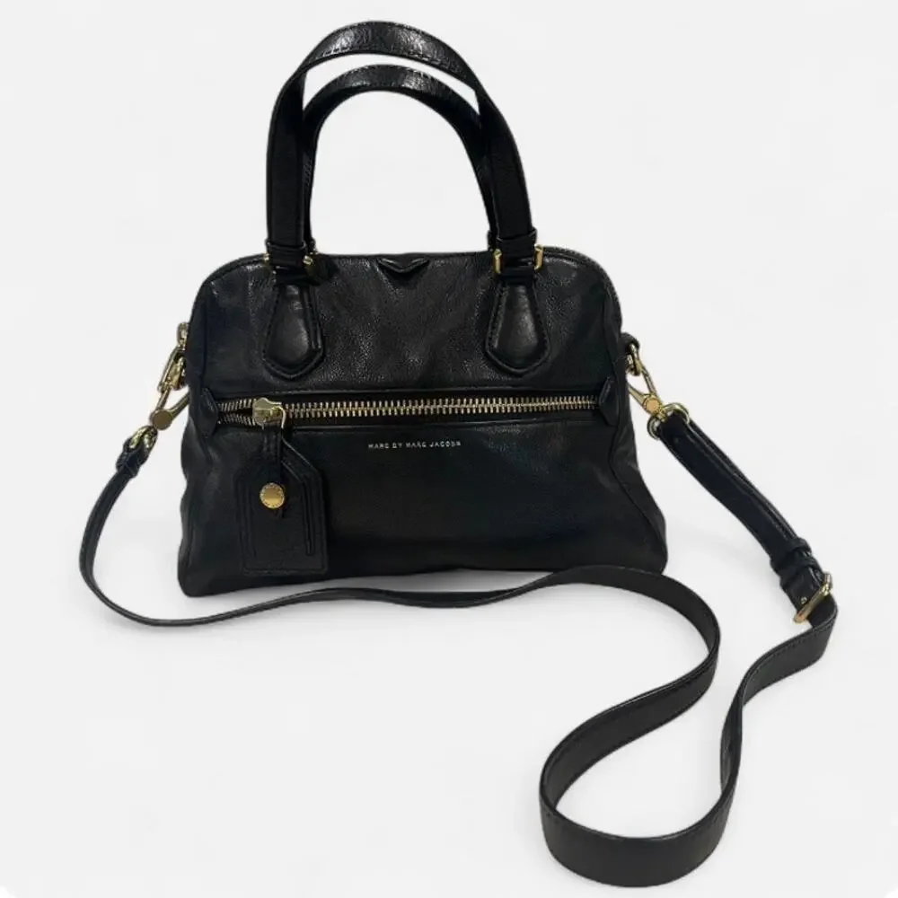 Marc by Marc Jacobs Calamity Rei Black Leather Satchel Crossbody Bag